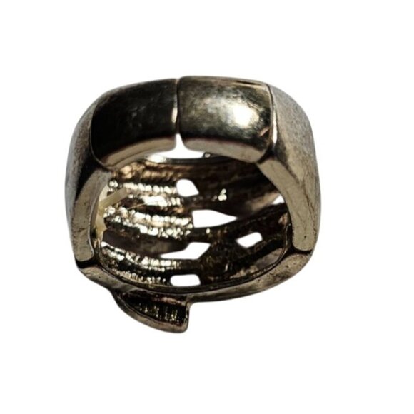 Vintage Multi-Stone Adjustable Silver Tone Statement Ring Cosplay - Picture 4 of 6